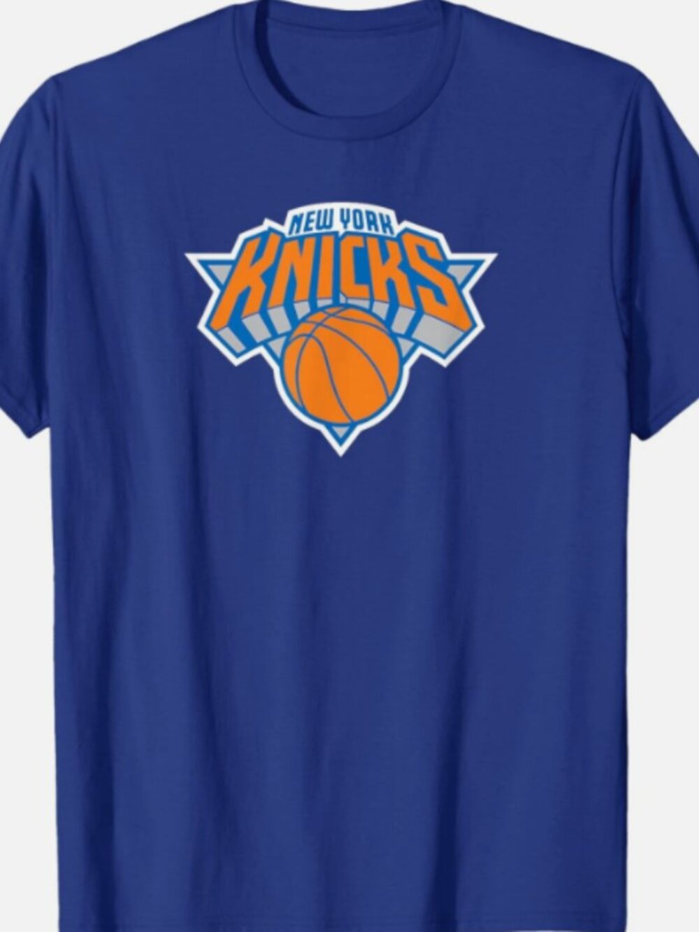 New York Knicks Logo Graphic Tee NBA Basketball Fan Shirt Blue Vintage
